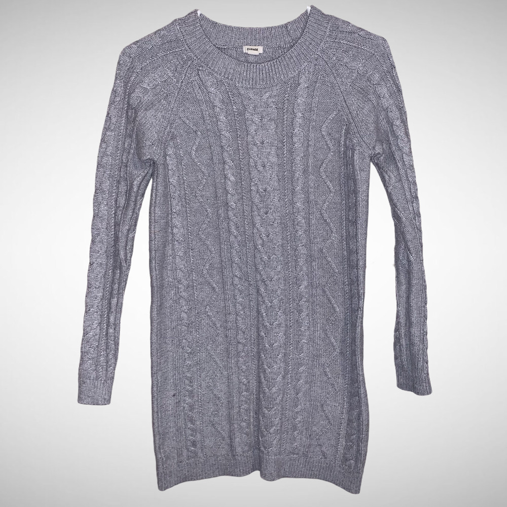GARAGE Long Gray Sweater Small